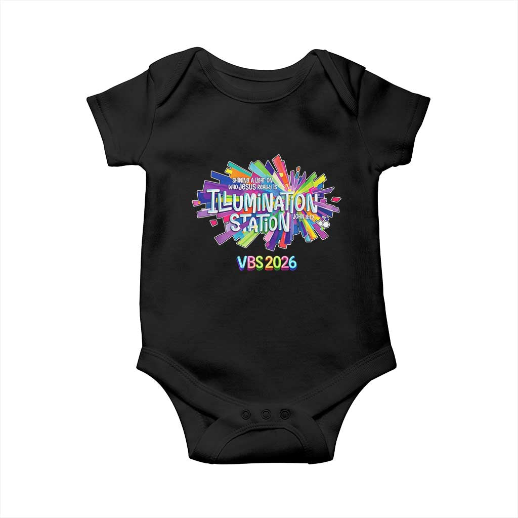 Illumination Station VBS 2026 Christian Lights Baby Onesie Bible Jesus TS10 Black Print Your Wear