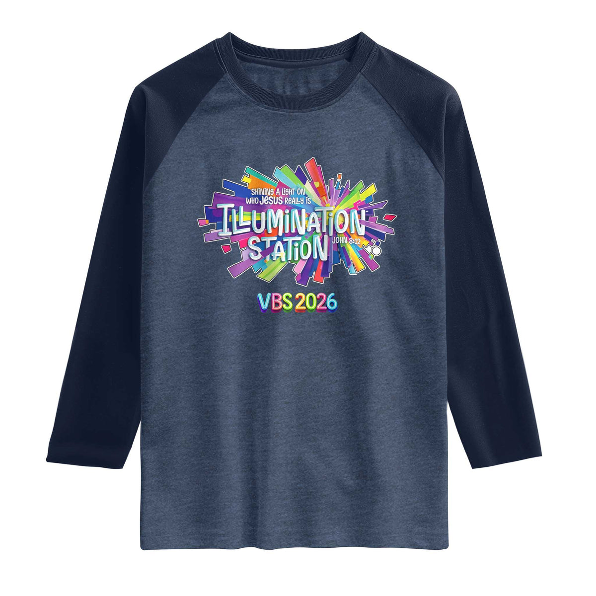 Illumination Station VBS 2026 Christian Lights Raglan Shirt Bible Jesus