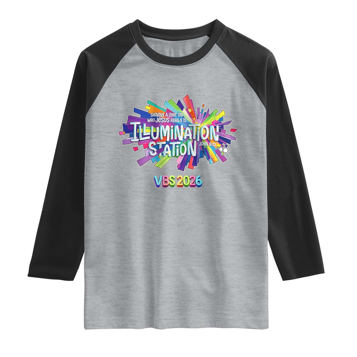 Illumination Station VBS 2026 Christian Lights Raglan Shirt Bible Jesus