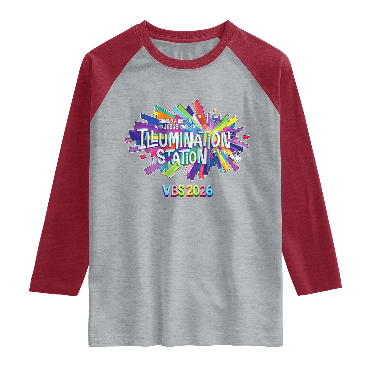 Illumination Station VBS 2026 Christian Lights Raglan Shirt Bible Jesus