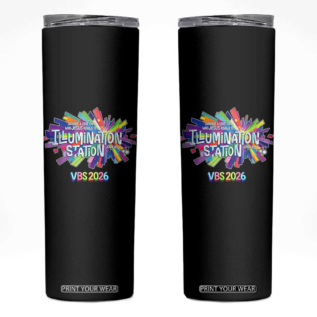 Illumination Station VBS 2026 Christian Lights Skinny Tumbler Bible Jesus TS10 Black Print Your Wear