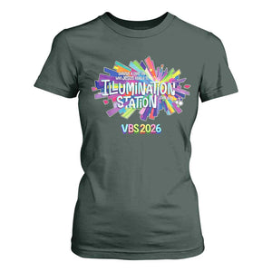 Illumination Station VBS 2026 Christian Lights T Shirt For Women Bible Jesus TS10 Dark Forest Green Print Your Wear