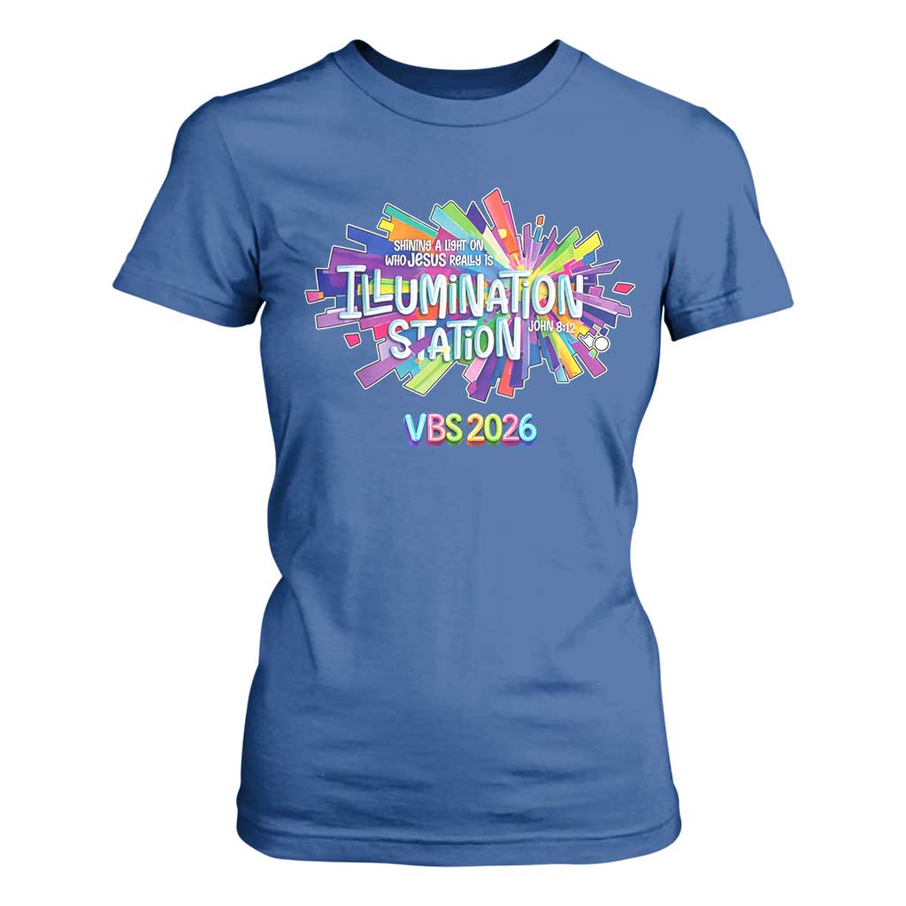 Illumination Station VBS 2026 Christian Lights T Shirt For Women Bible Jesus TS10 Royal Blue Print Your Wear