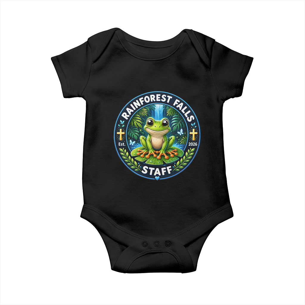 Rainforest Falls Staff Baby Onesie VBS 2026 Director Teacher TS10 Black Print Your Wear