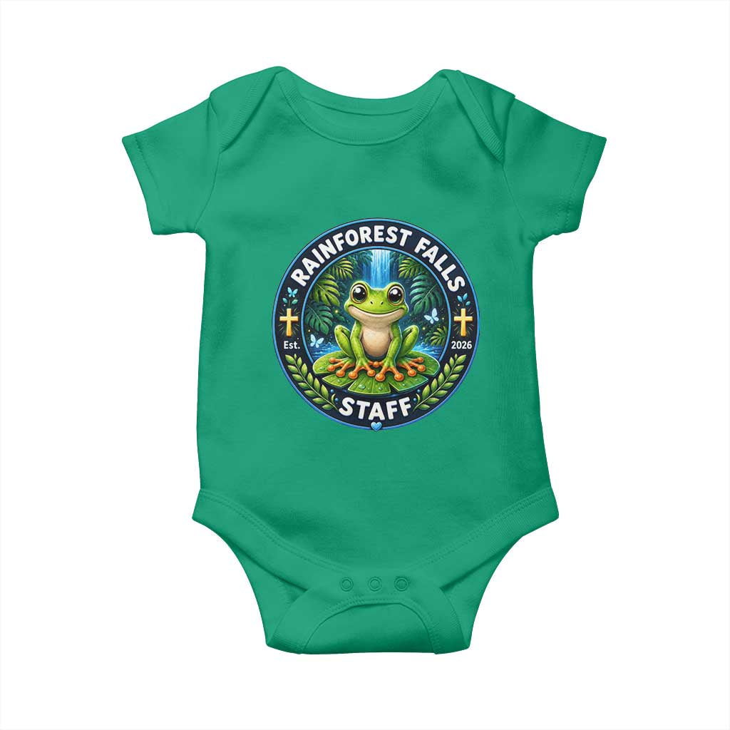 Rainforest Falls Staff Baby Onesie VBS 2026 Director Teacher TS10 Irish Green Print Your Wear