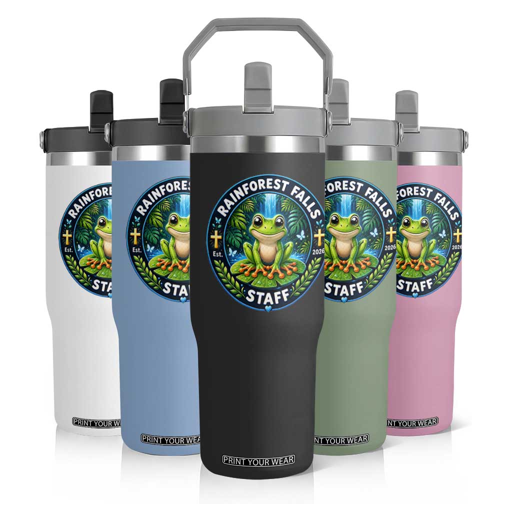 Rainforest Falls Staff Flip Straw Tumbler VBS 2026 Director Teacher TS10 Print Your Wear