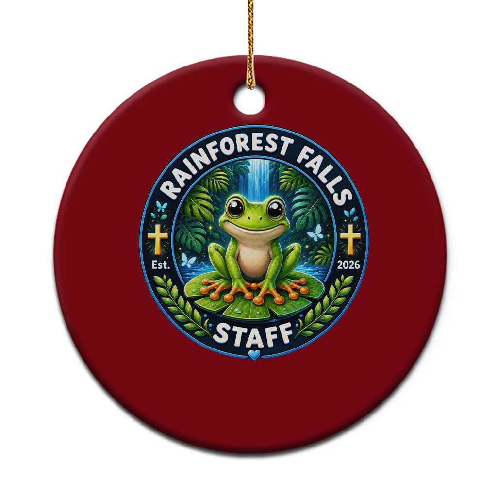 Rainforest Falls Staff Ceramic Ornament VBS 2026 Director Teacher TS10 1pc Red Print Your Wear