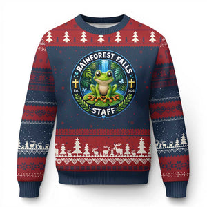 Rainforest Falls Staff Ugly Christmas Sweater VBS 2026 Director Teacher TS10 Navy Red Print Your Wear