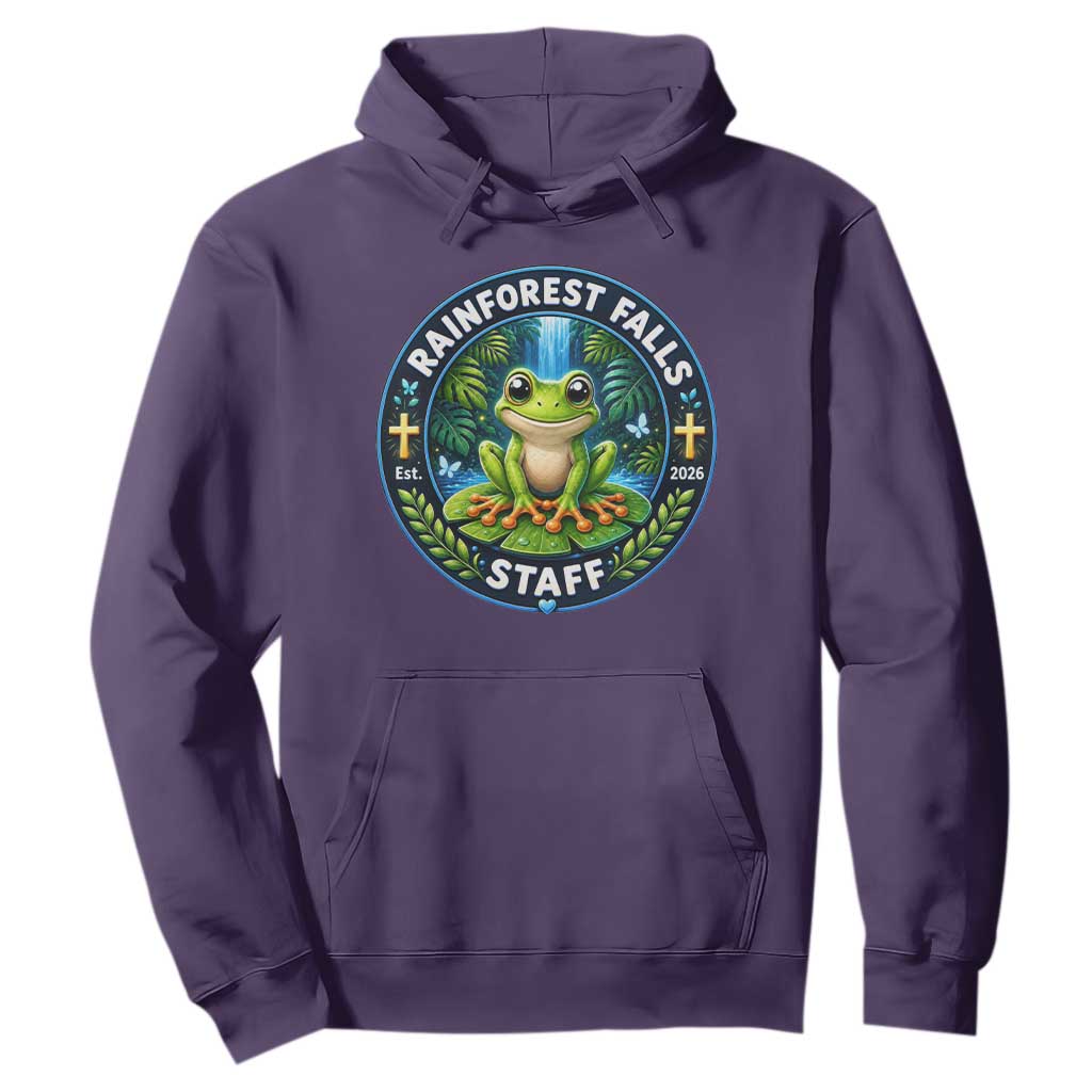 Rainforest Falls Staff Hoodie VBS 2026 Director Teacher TS10 Purple Print Your Wear