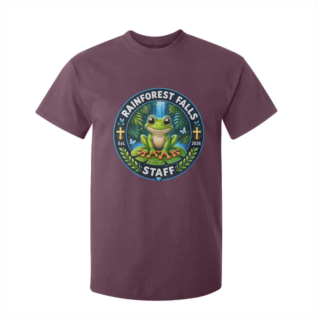 Rainforest Falls Staff T Shirt For Kid VBS 2026 Director Teacher TS10 Maroon Print Your Wear
