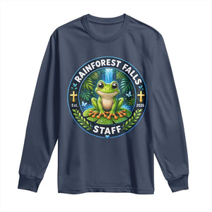 Rainforest Falls Staff Long Sleeve Shirt VBS 2026 Director Teacher TS10 Navy Print Your Wear