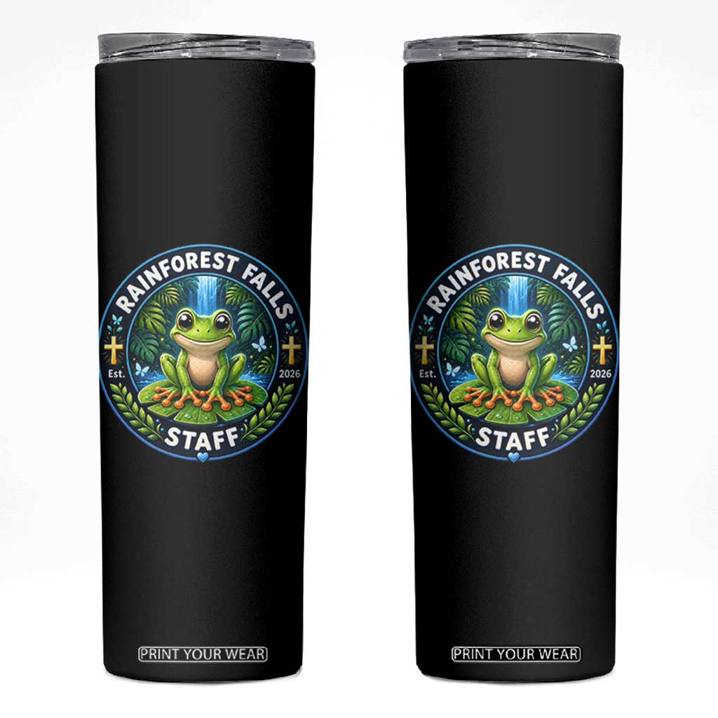 Rainforest Falls Staff Skinny Tumbler VBS 2026 Director Teacher TS10 Black Print Your Wear