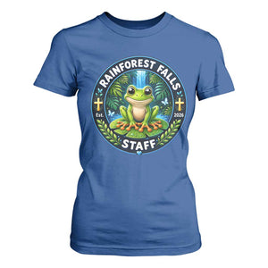 Rainforest Falls Staff T Shirt For Women VBS 2026 Director Teacher TS10 Royal Blue Print Your Wear
