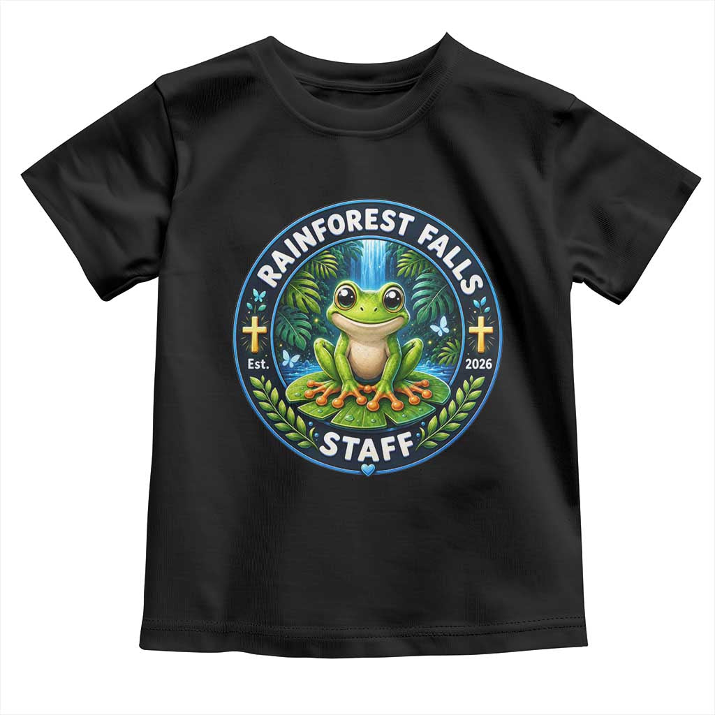 Rainforest Falls Staff Toddler T Shirt VBS 2026 Director Teacher TS10 Black Print Your Wear
