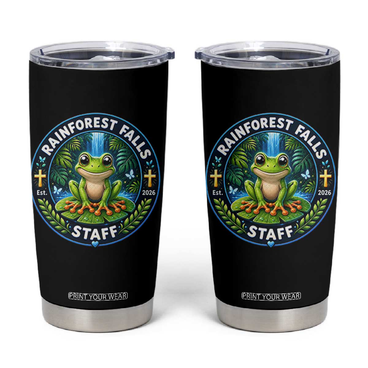 Rainforest Falls Staff Tumbler Cup VBS 2026 Director Teacher TS10 Black Print Your Wear