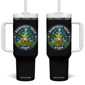 Rainforest Falls Staff Tumbler With Handle VBS 2026 Director Teacher TS10 One Size: 40 oz Black Print Your Wear