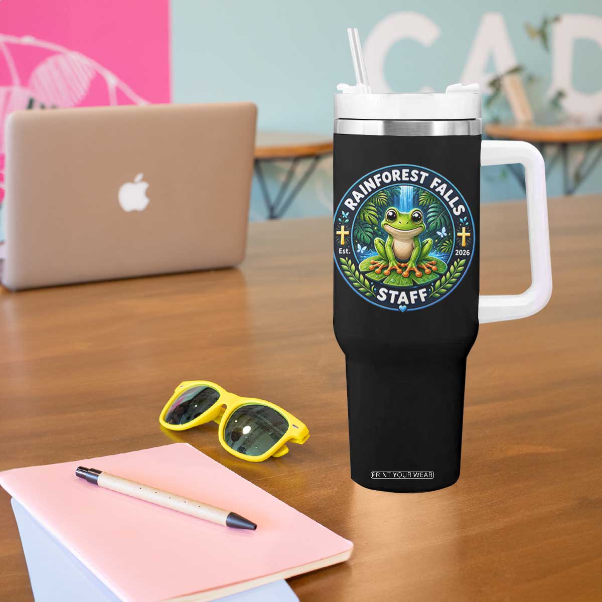Rainforest Falls Staff Tumbler With Handle VBS 2026 Director Teacher TS10 Print Your Wear