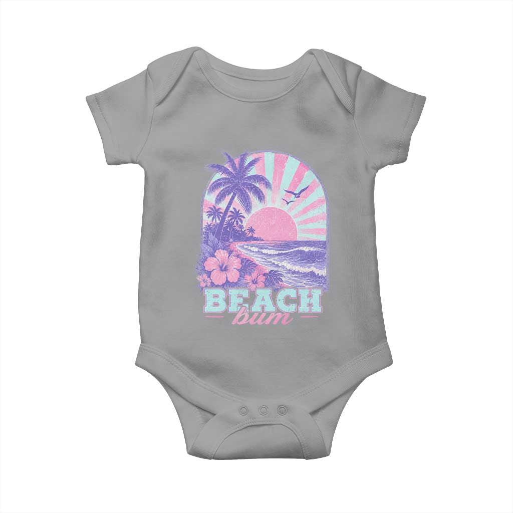 Beach Bum Baby Onesie Summer Vacation Beach Lover Surf Wave Vintage Tropical Sunset Aesthetic
