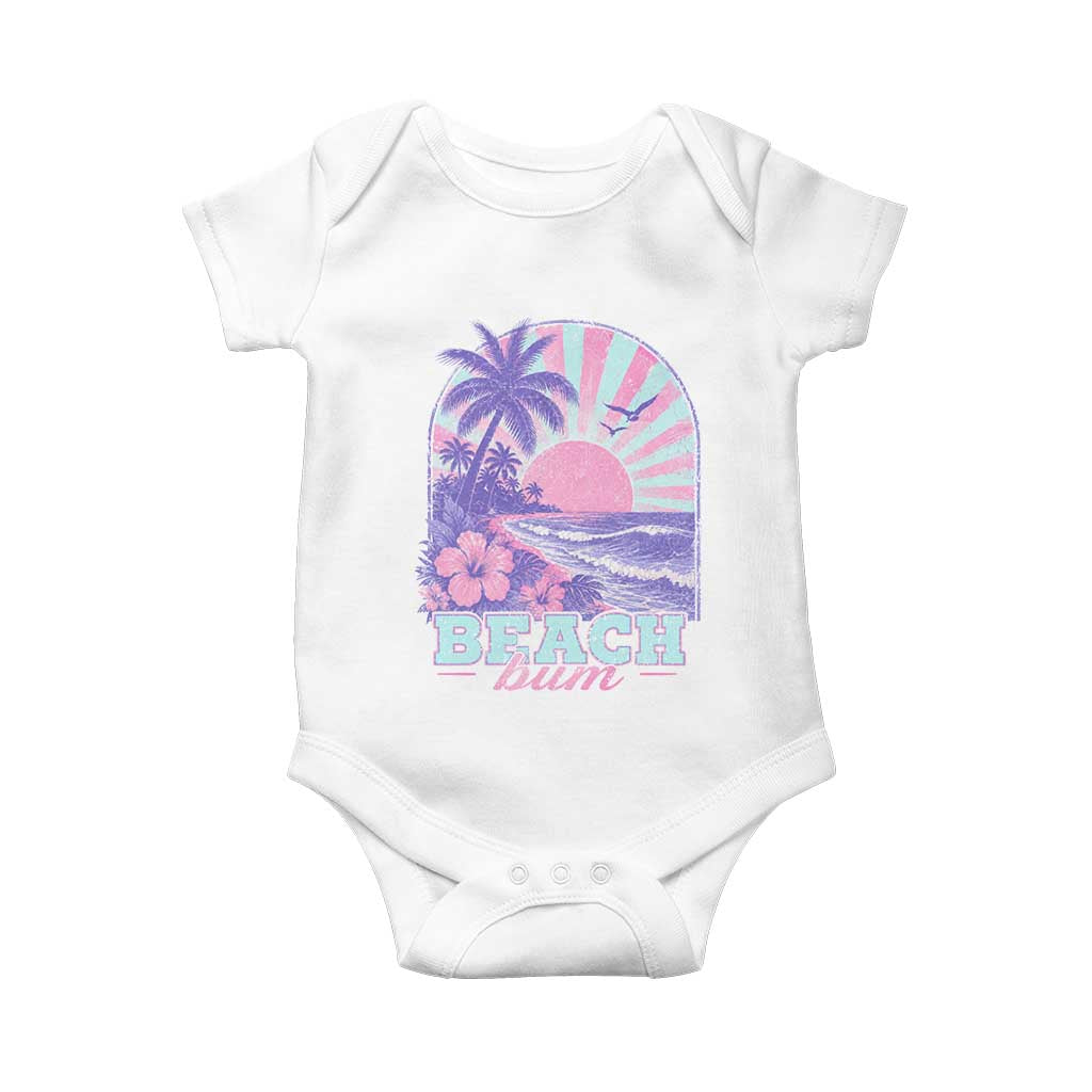 Beach Bum Baby Onesie Summer Vacation Beach Lover Surf Wave Vintage Tropical Sunset Aesthetic