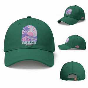 Beach Bum Baseball Cap Summer Vacation Beach Lover Surf Wave Vintage Tropical Sunset Aesthetic