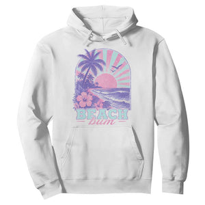 Beach Bum Hoodie Summer Vacation Beach Lover Surf Wave Vintage Tropical Sunset Aesthetic