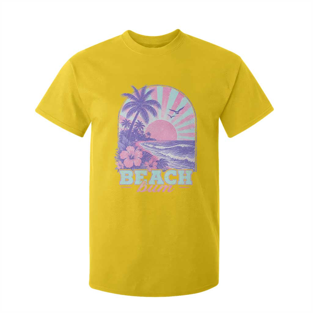 Beach Bum T Shirt For Kid Summer Vacation Beach Lover Surf Wave Vintage Tropical Sunset Aesthetic