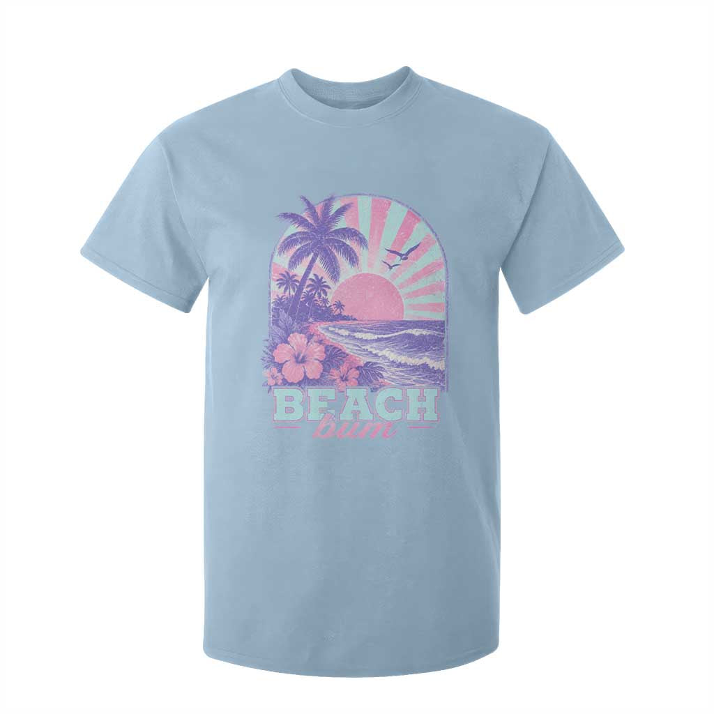 Beach Bum T Shirt For Kid Summer Vacation Beach Lover Surf Wave Vintage Tropical Sunset Aesthetic