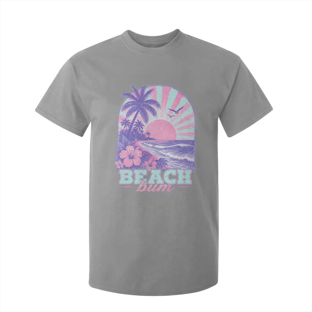 Beach Bum T Shirt For Kid Summer Vacation Beach Lover Surf Wave Vintage Tropical Sunset Aesthetic