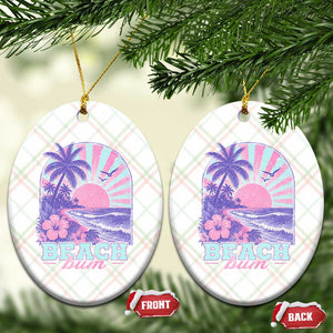 Beach Bum Ceramic Ornament Summer Vacation Beach Lover Surf Wave Vintage Tropical Sunset Aesthetic