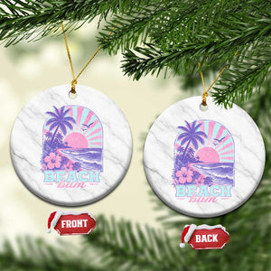 Beach Bum Ceramic Ornament Summer Vacation Beach Lover Surf Wave Vintage Tropical Sunset Aesthetic