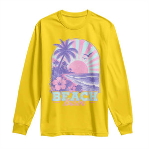 Beach Bum Long Sleeve Shirt Summer Vacation Beach Lover Surf Wave Vintage Tropical Sunset Aesthetic