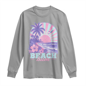 Beach Bum Long Sleeve Shirt Summer Vacation Beach Lover Surf Wave Vintage Tropical Sunset Aesthetic
