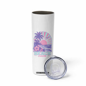 Beach Bum Skinny Tumbler Summer Vacation Beach Lover Surf Wave Vintage Tropical Sunset Aesthetic