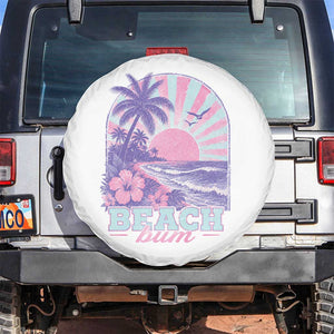 Beach Bum Spare Tire Cover Summer Vacation Beach Lover Surf Wave Vintage Tropical Sunset Aesthetic