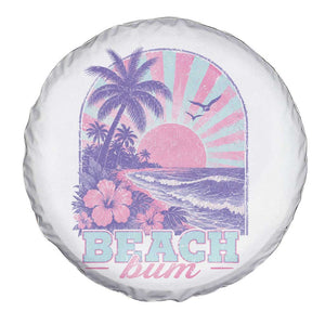Beach Bum Spare Tire Cover Summer Vacation Beach Lover Surf Wave Vintage Tropical Sunset Aesthetic