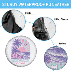 Beach Bum Spare Tire Cover Summer Vacation Beach Lover Surf Wave Vintage Tropical Sunset Aesthetic