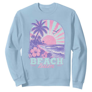 Beach Bum Sweatshirt Summer Vacation Beach Lover Surf Wave Vintage Tropical Sunset Aesthetic