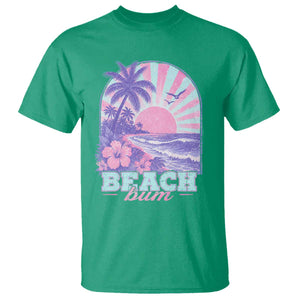 Beach Bum T Shirt Summer Vacation Beach Lover Surf Wave Vintage Tropical Sunset Aesthetic