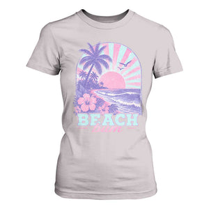 Beach Bum T Shirt For Women Summer Vacation Beach Lover Surf Wave Vintage Tropical Sunset Aesthetic