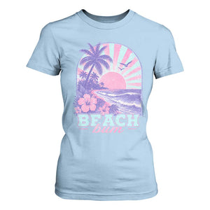 Beach Bum T Shirt For Women Summer Vacation Beach Lover Surf Wave Vintage Tropical Sunset Aesthetic