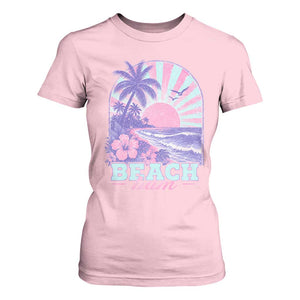 Beach Bum T Shirt For Women Summer Vacation Beach Lover Surf Wave Vintage Tropical Sunset Aesthetic