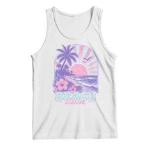 Beach Bum Tank Top Summer Vacation Beach Lover Surf Wave Vintage Tropical Sunset Aesthetic
