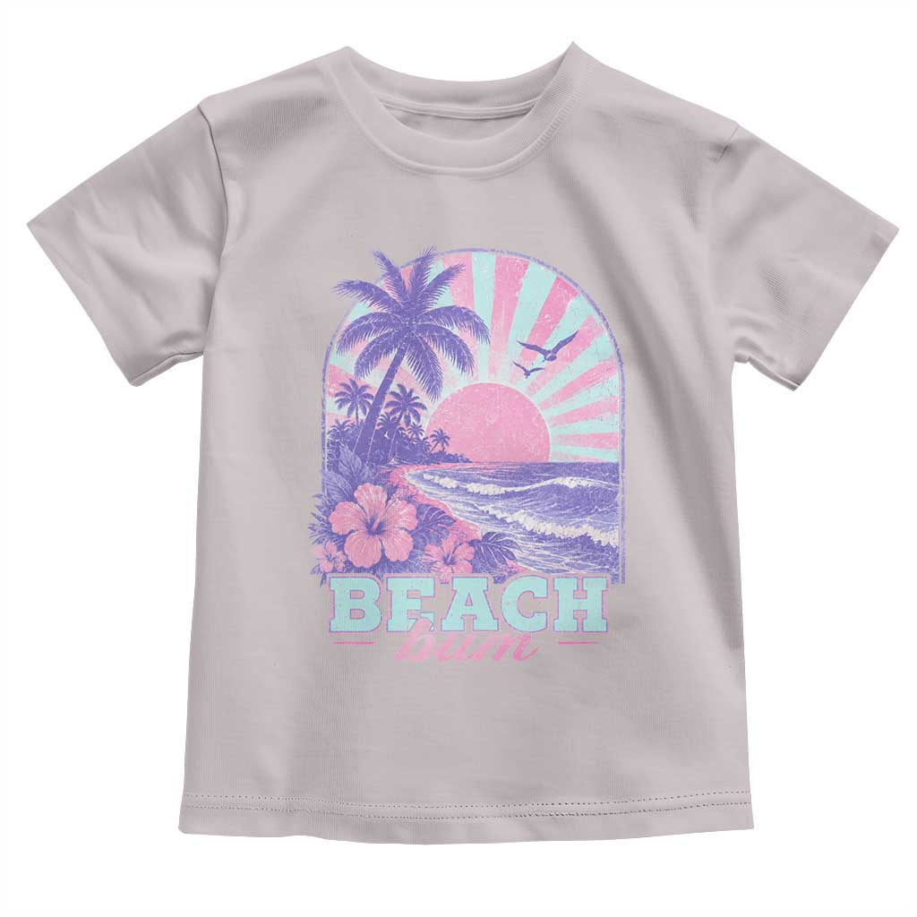 Beach Bum Toddler T Shirt Summer Vacation Beach Lover Surf Wave Vintage Tropical Sunset Aesthetic