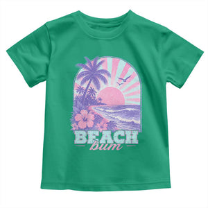 Beach Bum Toddler T Shirt Summer Vacation Beach Lover Surf Wave Vintage Tropical Sunset Aesthetic