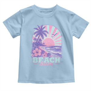 Beach Bum Toddler T Shirt Summer Vacation Beach Lover Surf Wave Vintage Tropical Sunset Aesthetic
