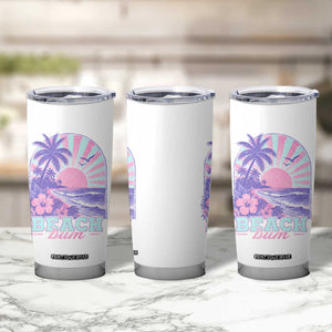 Beach Bum Tumbler Cup Summer Vacation Beach Lover Surf Wave Vintage Tropical Sunset Aesthetic