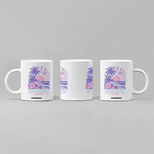Beach Bum Coffee Mug Summer Vacation Beach Lover Surf Wave Vintage Tropical Sunset Aesthetic