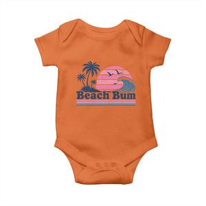 Beach Bum Baby Onesie Retro Summer Vacation Surf Wave Tropical Sunset Aesthetic TS10 Orange Print Your Wear
