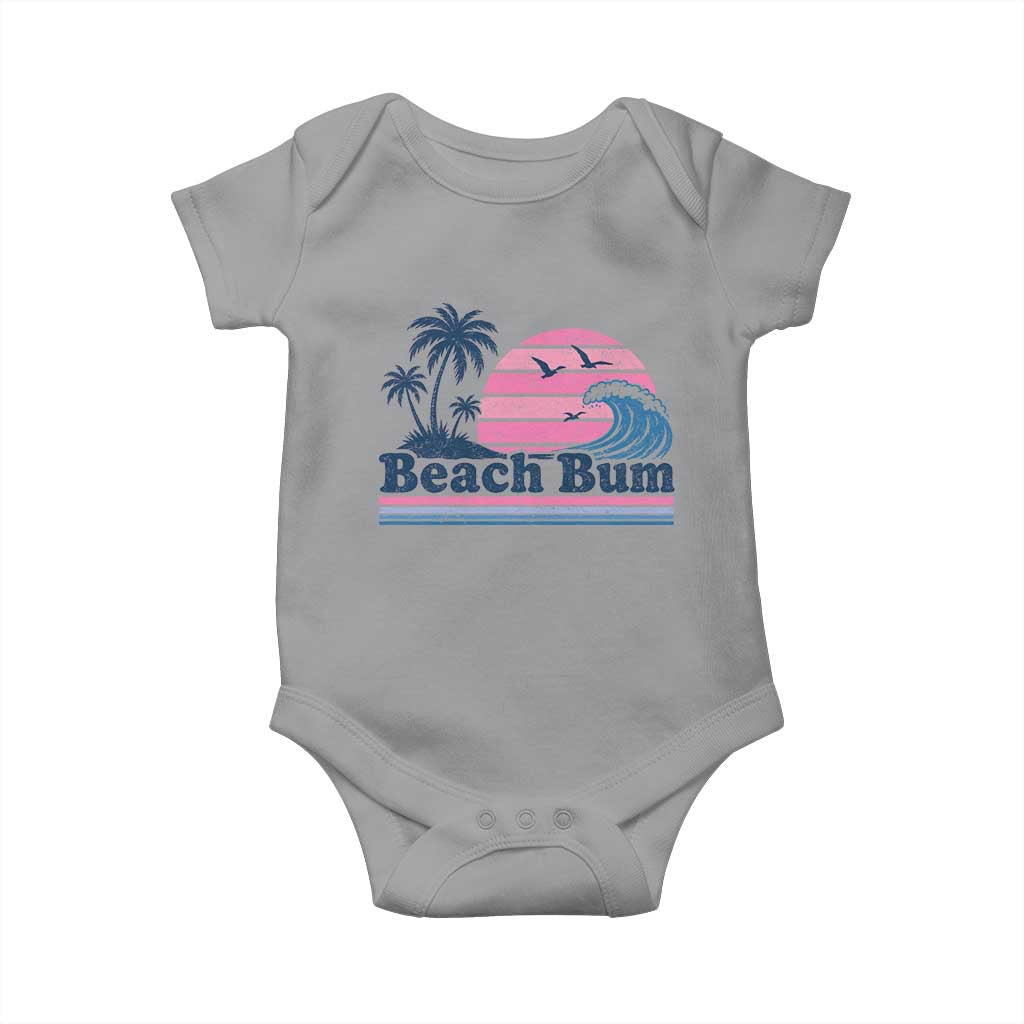 Beach Bum Baby Onesie Retro Summer Vacation Surf Wave Tropical Sunset Aesthetic TS10 Sport Gray Print Your Wear