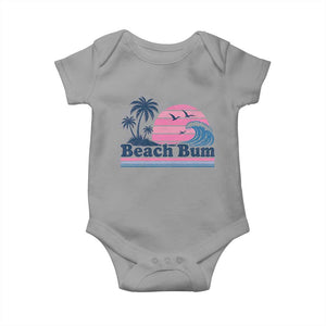 Beach Bum Baby Onesie Retro Summer Vacation Surf Wave Tropical Sunset Aesthetic TS10 Sport Gray Print Your Wear